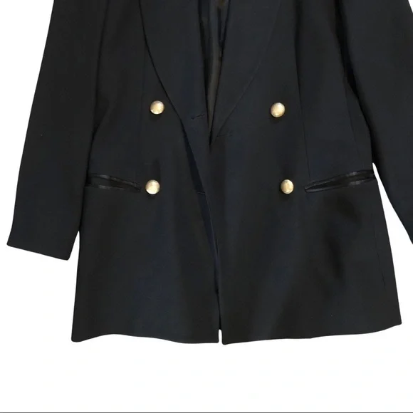 LOUBEN 90s Black Double Breasted Blazer - Picture 2 of 7
